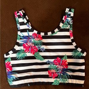 Floral print sports bra